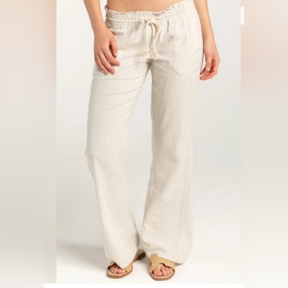 Roxy Cream Wide-Leg Pants